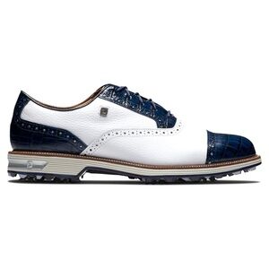 FootJoy White and Blue Oxford Golf Shoes with Brogue Detailing